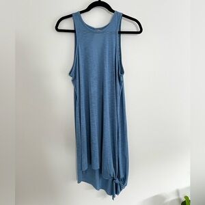 BECCA By Rebecca Virtue Blue Sleeveless Tie Hem Tunic Dress Size M/L Boho Flowy